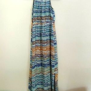 Ann Taylor Petite SZ OP Silk Blend Boho Maxi Dress